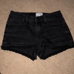 Stretchy black jean shorts